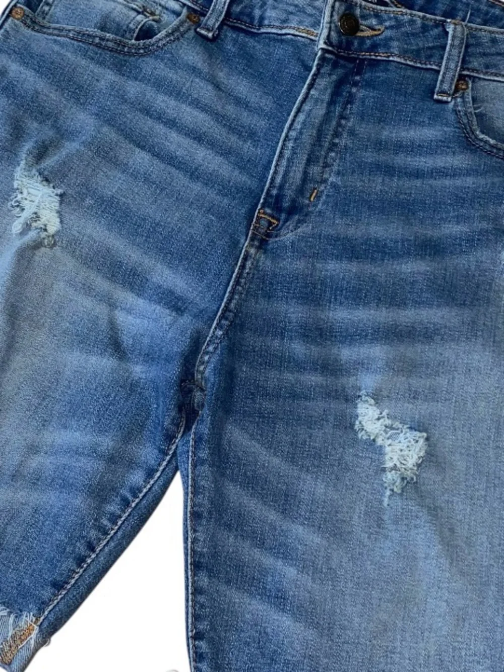 Aeropostale Slim Short Blue Distressed Denim Shorts Mens Size 36 (V-1)